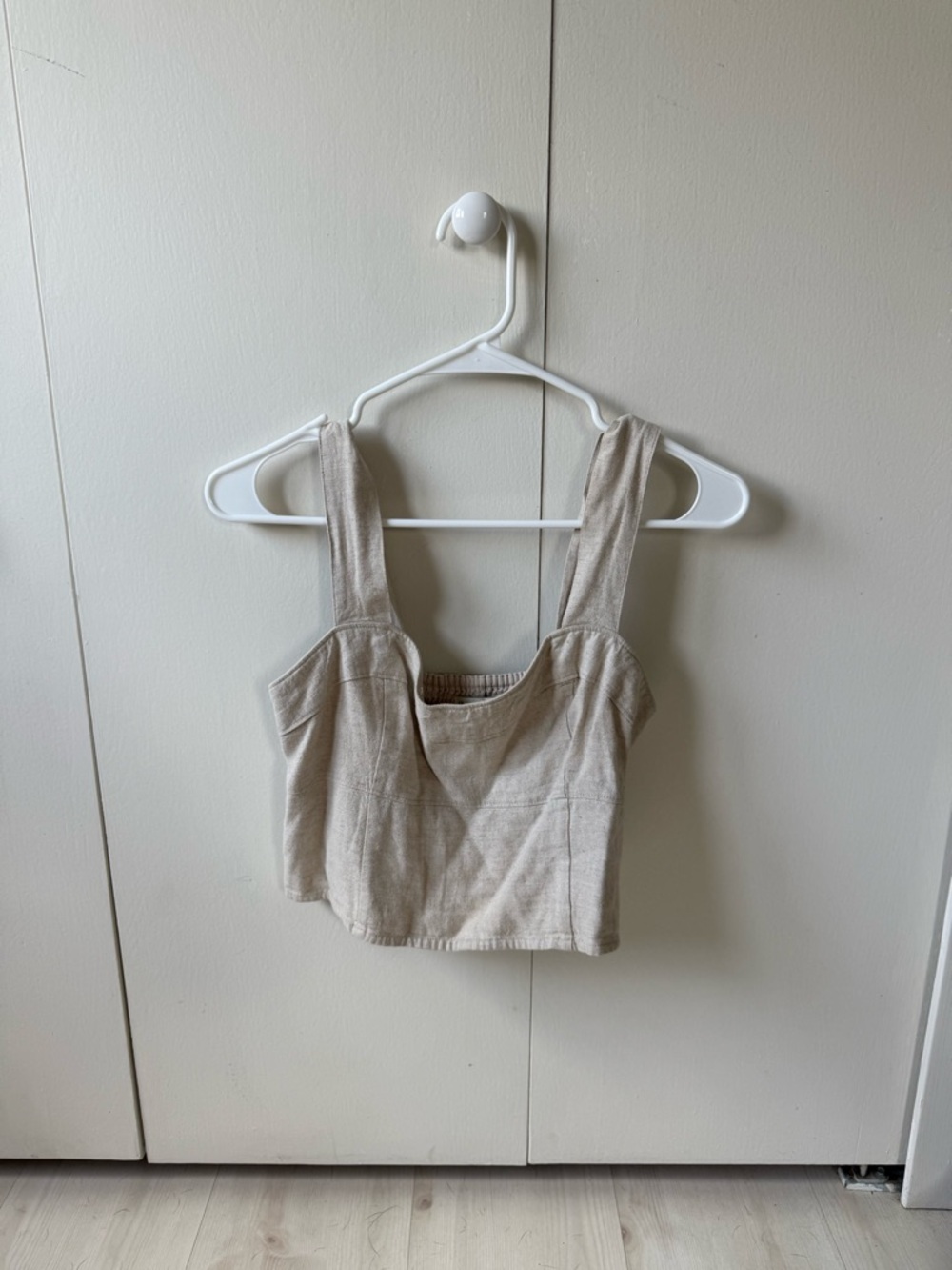 Abercrombie & Fitch Neutral Beige Square-Neck Crop Top
